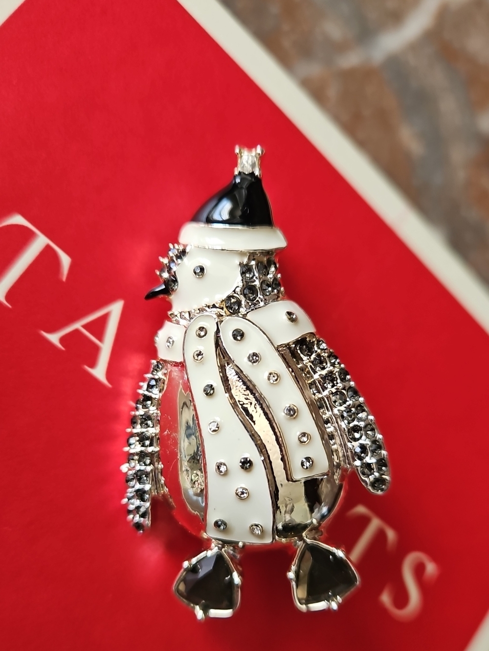 Talbots Embellished Rhinestone Penguin Brooch - Picture 5 of 9